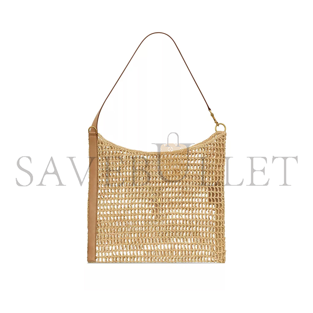 Y*L oxalis raffia crochet and vegetable-tanned leather handbag 773984gaaeb9718 (46*38*3cm)
